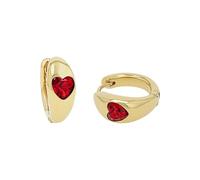 s.Oliver 2040610 Boucles d'oreilles créoles pour femme en acier inoxydable avec oxyde de zirconium Doré 16 mm
