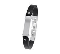 s.Oliver 2040620 Bracelet d'identification pour homme en acier inoxydable Argenté 18,5 + 1,5 + 1,5 cm
