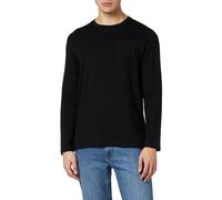 s.Oliver 2138668 T-Shirt à Manches Longues avec Structure en Fil flammé, 9999 Noir, M Homme