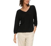s.Oliver 2146547 Pull en Lin mélangé, Manches 3/4, Noir 9999, 44 Femme