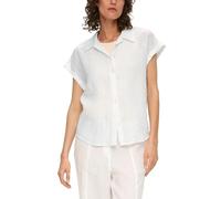 s.Oliver 2147437 Blouse en Lin à Manches Courtes, Blanc, 42 Femme
