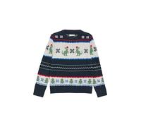 s.Oliver 2156682 Pull en Tricot Jacquard avec Motif de Noël, 59 x 1 Bleu Marine, 92-98 Garçon