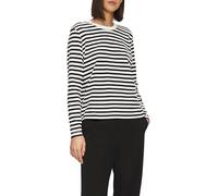 s.Oliver 2157922 T-Shirt à Manches Longues au Design rayé, Noir, 46 Femmes