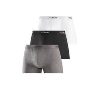 s.Oliver 3 Boxers Basiques Caleçon Boxeur, Gris, Noir et Blanc, S (Lot de 3) Homme