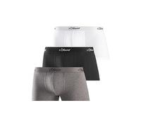 s.Oliver 3X Hipster Caleçon Boxeur, Grau+Schwarz+weiß, XL Homme