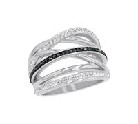 s.Oliver Bague en acier inoxydable Bagues pour femmes, avec cristal, argent, Livré dans une boîte cadeau de bijoux