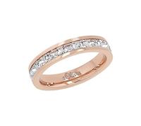 s.Oliver Bague en acier inoxydable pour femme, avec cristal, couleur rose, livrée dans un coffret cadeau