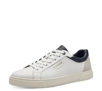 s.Oliver Baskets Basses pour Homme 5-13604-43, Blanc/Bleu Marine, 43 EU