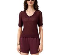 s.Oliver Bernd freier GmbH & co. kg/s.Oliver 2181327 Pull à Manches Courtes pour Femme avec Motif ajouré, Lilas, L