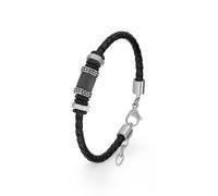 S.Oliver Bijou Hommes Bracelet Acier Inoxydable Perles Cuir Noir 2015068