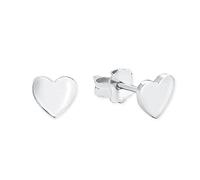 s.Oliver Boucles d'oreilles en argent 925 Sterling pour femmes, 0,6 cm, argent, cœur, Livré dans une boîte cadeau de bijoux