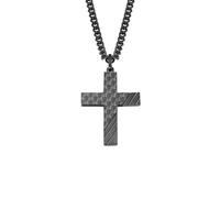 S.oliver Jewel Chaîne pour Hommes Charbon Inox 2022635 Croix