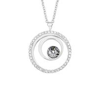s.Oliver Chaîne avec pendentif Acier inoxydable Collier pour femmes, avec cristal, 42+3 cm, Argent, Livré en boîte cadeau de bijoux