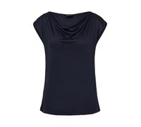 s.Oliver BLACK LABEL 2163533 T-Shirt avec col Cascade, Bleu Marine, 44 Femmes