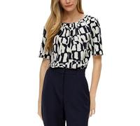 s.Oliver BLACK LABEL Chemisier à Motifs avec détails plissés, Bleu Marine, 42