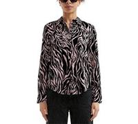 Blouse longue Ã imprimÃ© intÃ©gral femme QS Noir 36