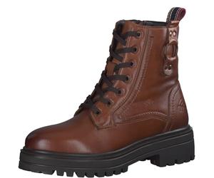 s.Oliver Bottines Plates en Dentelle pour Femme 5-25201-43, Cognac 5 25201 43 305, 36 EU