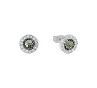 s.Oliver Boucles d'oreilles en acier inoxydable pour femmes, avec cristal, 1 cm, argent, Livré dans une boîte cadeau de bijoux