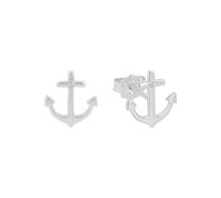 s.Oliver Boucles d'oreilles en argent 925 Sterling pour femmes, avec zirconium synth., 1,1 cm, argent, ancre, Livré en boîte cadeau de bijoux