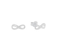 s.Oliver Boucles d'oreilles en argent 925 Sterling pour femmes, avec zirconium synth., 0,4 cm, argent, Infinity, Livré en boîte cadeau de bijoux