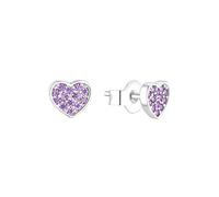 s.Oliver Boucles d'oreilles à tige en argent sterling 925 pour filles, avec zircone synthétique, cœur, livrées dans un coffret cadeau