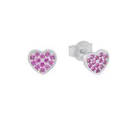 s.Oliver Boucles d'oreilles à tige en argent sterling 925 pour filles, avec zircone synthétique, cœur, livrées dans un coffret cadeau
