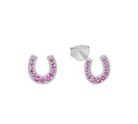 s.Oliver Boucles d'oreilles à tige en argent sterling 925 pour filles, avec zircone synthétique, fer à cheval, livrées dans un coffret cadeau