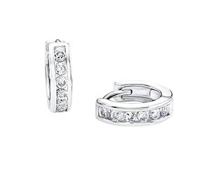 s.Oliver Boucles d'oreilles créoles pour filles en argent sterling 925, avec zircone synthétique, 1,2 cm, argent, livrées dans un coffret cadeau, 9060498