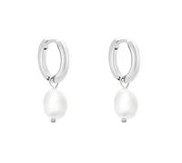 s.Oliver Boucles d'oreilles - Élégantes créoles en acier inoxydable poli - Argent - Imperméable et doux pour la peau