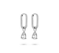 s.Oliver Boucles d'oreilles - Élégantes créoles en acier inoxydable poli - Argent - Imperméable et doux pour la peau