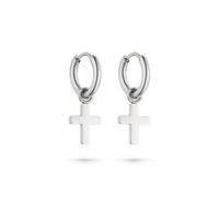 s.Oliver Boucles d'oreilles - Élégantes créoles en acier inoxydable poli - Argent - Imperméable et doux pour la peau