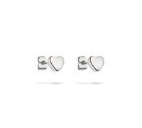 s.Oliver Boucles d'oreilles élégantes en acier inoxydable poli - Argent - Imperméable et doux pour la peau