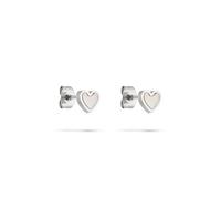 s.Oliver Boucles d'oreilles élégantes en acier inoxydable poli - Argent - Imperméable et doux pour la peau
