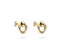 s.Oliver Boucles d'oreilles élégantes en acier inoxydable poli - Doré - Imperméable et doux pour la peau