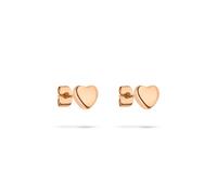 s.Oliver Boucles d'oreilles élégantes en acier inoxydable poli - Or rose - Imperméable et doux pour la peau