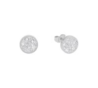 s.Oliver Boucles d'oreilles en acier inoxydable pour femmes, avec cristal, 1 cm, argent, Livré dans une boîte cadeau de bijoux