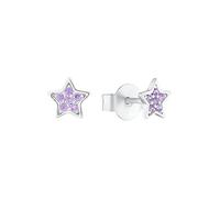 s.Oliver Boucles d'oreilles en argent 925 Sterling, pour enfants, avec zirconium synthétisé, 0,5 cm, argent, étoile, Livré en boîte cadeau, 2036827