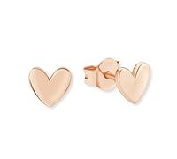 s.Oliver Boucles d'oreilles en argent 925 Sterling pour femmes, 0,5 cm, couleur rose, cœur, Livré dans une boîte cadeau de bijoux