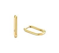 s.Oliver Créoles en acier inoxydable Boucles d'oreilles pour femmes, 2,4 cm, or, Livrées dans une boîte cadeau de bijoux