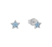 s.Oliver Boucles d'oreilles en argent sterling 925 Filles Enfants Boucles d'oreilles, avec verre, 0,5 cm, argent, étoile, Livré en boîte cadeau de bijoux