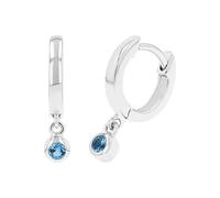 s.Oliver créoles 925 argent sterling filles enfants bijoux d'oreilles, avec zirconium synth., 1,7 cm, argent, Livré en boîte cadeau de bijoux