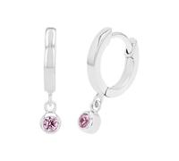s.Oliver créoles 925 argent sterling filles enfants bijoux d'oreilles, avec zirconium synth., 1,7 cm, argent, Livré en boîte cadeau de bijoux