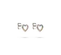 s.Oliver Boucles d'oreilles pour enfants - Boucles d'oreilles en argent 925 poli avec pierres de zircone - Couleur : argent - 0,7 cm - Fermoir papillon - Imperméable et doux pour la peau
