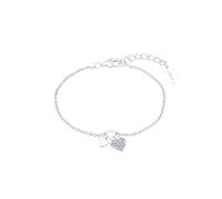 s.Oliver bracelet 925 argent sterling filles enfants bijoux de bras, avec zirconia synth., 14+2 cm, argent, cœur, Livré en boîte cadeau bijoux
