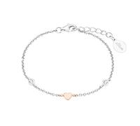 s.Oliver Bracelet 925 Sterling Silber Mädchen Kinder Armschmuck, avec Zirkonia synth., 14+2 cm, Bicolor, Herz, Livré en boîte cadeau de bijoux