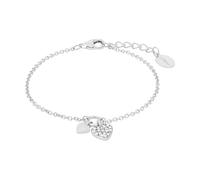 s.Oliver Bracelet 925 Sterling Silber Mädchen Kinder Armschmuck, avec Zirkonia synth., 14+2 cm, blanc, cœur, Livré en boîte cadeau de bijoux