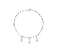 s.Oliver Bracelet élégant en acier inoxydable poli - Argenté - Chaîne à maillons réglable jusqu'à 21 cm - Imperméable et doux pour la peau