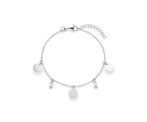 s.Oliver Bracelet élégant en acier inoxydable poli - Argenté - Chaîne rolo réglable jusqu'à 21 cm - Imperméable et doux pour la peau