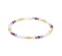 s.Oliver Bracelet élégant en acier inoxydable poli - Doré - Chaîne à billes réglable jusqu'à 18 cm - Imperméable et doux pour la peau