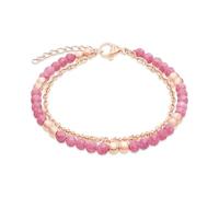 s.Oliver Bracelet élégant en acier inoxydable poli - Or rose - Chaîne d'ancre réglable jusqu'à 20 cm - Imperméable et doux pour la peau
